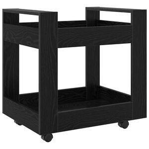 vidaXL Galda rati Melns ozolkoks 60 x 45 x 60 cm Inženierijas koks