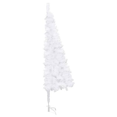 vidaXL mākslīgā Ziemassvētku egle, stūra, balta, 150 cm, PVC