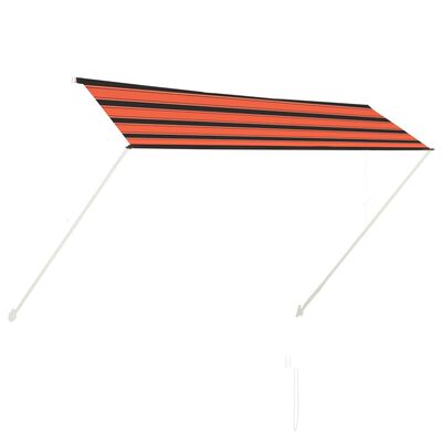 vidaXL markīze, oranža ar brūnu, 300x150 cm, izvelkama