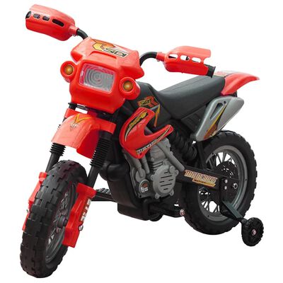 vidaXL bērnu motocikls, sarkans un melns