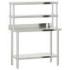vidaXL virtuves darba galds ar plauktu, 110x55x150 cm, tērauds