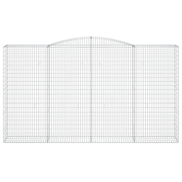 vidaXL arkveida gabiona grozi, 8 gb., 400x50x220/240cm, cinkota dzelzs