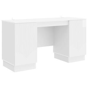 vidaXL Galds Spīdīgi balts 142,5 x 50 x 75 cm Inženierijas koks