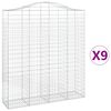 vidaXL arkveida gabiona grozi, 9 gb., 200x50x220/240cm, cinkota dzelzs