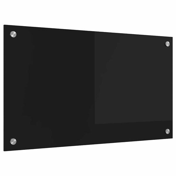 vidaXL Virtuves aizsargpanelis Melna 70 x 40 cm rūdīts stikls