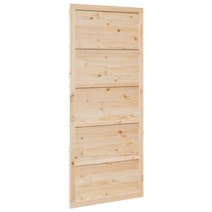 vidaXL &Scaron;ķūņa durvis 100 x 2,5 x 208 cm Priedes masīvkoks Dabiska