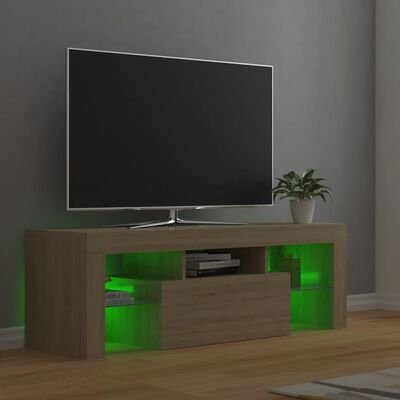 vidaXL TV galdiņš ar LED lampiņām, 120x35x40 cm, ozolkoka krāsā