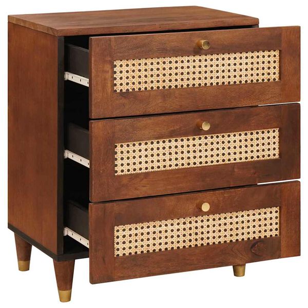 vidaXL Nakts skapī&scaron;i ar atvilktni 50 x 33 x 62 cm Cieta mango koksne