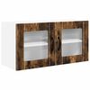 vidaXL Sienas stikla skapis PORTO Dūmaka ozols 80 x 31 x 40 cm