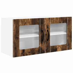 vidaXL Sienas stikla skapis PORTO Dūmaka ozols 80 x 31 x 40 cm