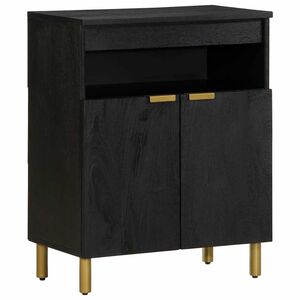 vidaXL kumode, melna, 60x33x75 cm, inženierijas koks