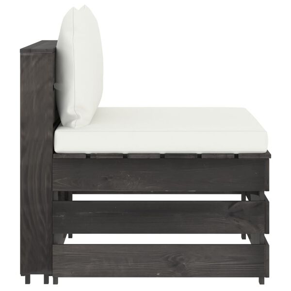 vidaXL 3-daļīgs dārza atpūtas mēbeļu komplekts ar matračiem, koks