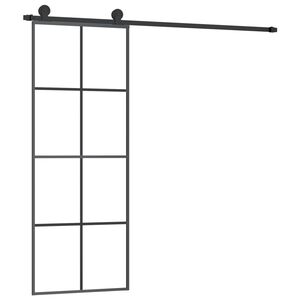 vidaXL bīdāmās durvis ar stiprinājumiem, stikls, alumīnijs, 76x205 cm