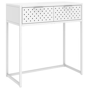 vidaXL konsoles galdiņ&scaron;, balts, 72x35x75 cm, tērauds