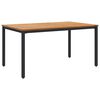 vidaXL Āra galds Dabīgs un melns 150 x 90 x 75 cm Cietā akācijas koks