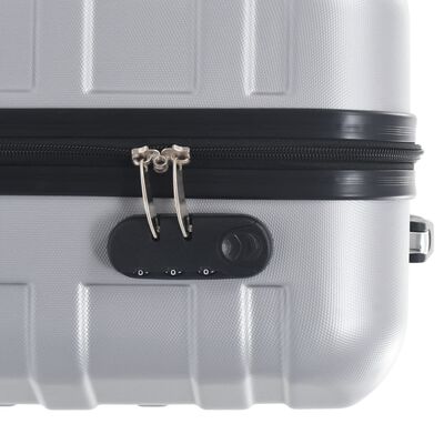 vidaXL cieto koferu komplekts, 2 gab., ABS, sudraba krāsā
