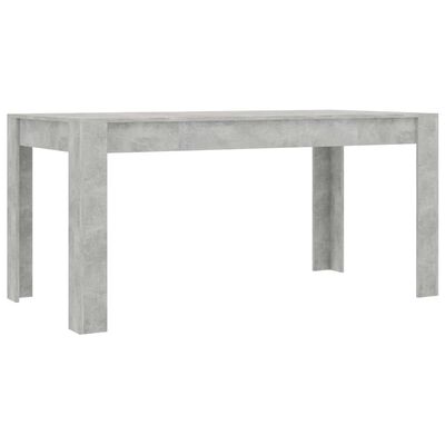vidaXL virtuves galds, 160x80x76 cm, betona pelēks, skaidu plāksne