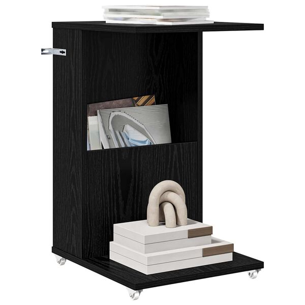 vidaXL Sānu galds Melns ozolkoks 40 x 35 x 60 cm Inženierijas koks