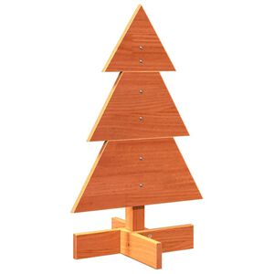 vidaXL koka Ziemassvētku eglīte, vaska brūna, 60 cm, priedes masīvkoks