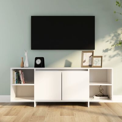 vidaXL TV skapītis, balts, 130x35x50 cm, skaidu plāksne