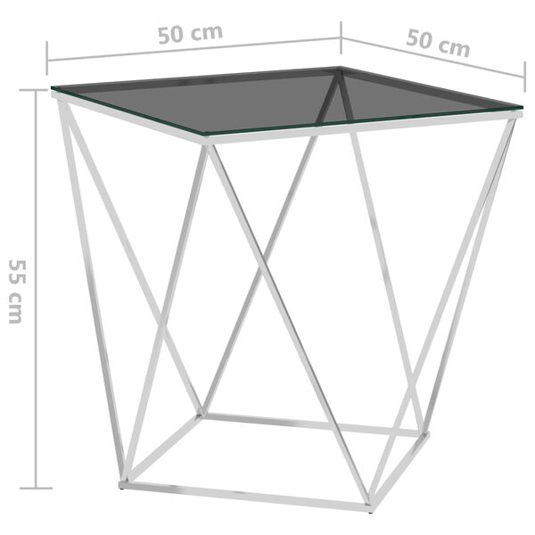 vidaXL kafijas galdiņ&scaron;, 50x50x55 cm, melns, nerūsējo&scaron;s tērauds