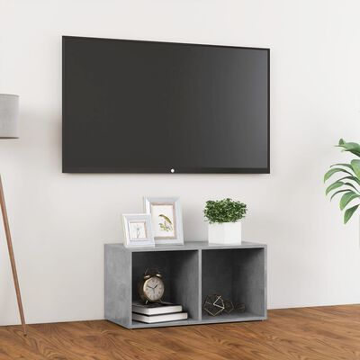 vidaXL TV plaukts, 72x35x36,5 cm, betona pelēks, skaidu plāksne