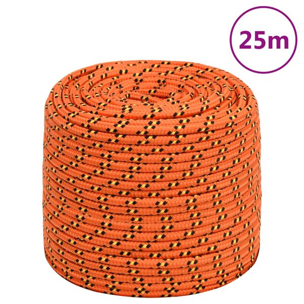 vidaXL laivu virve, oranža, 6 mm, 25 m, polipropilēns