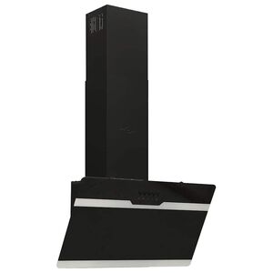 vidaXL tvaika nosūcējs, 60 cm, tērauds, rūdīts stikls, melns