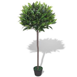 vidaXL mākslīgais augs, dižciltīgais laurs ar podiņu, 125 cm, zaļ&scaron;