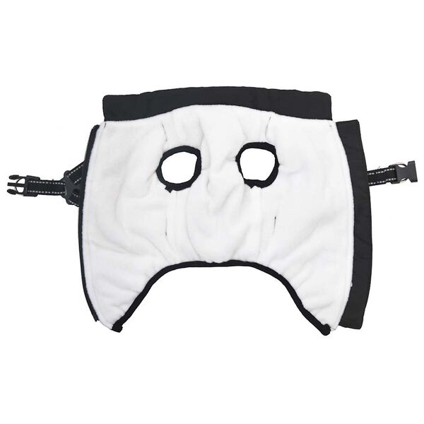 vidaXL suņu mētelis ar iejūgu ūdensizturīgs atstarojo&scaron;s melns L32