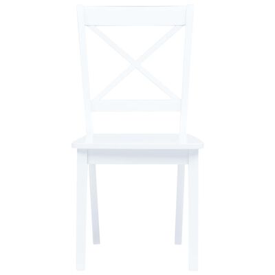 vidaXL virtuves krēsli, 2 gab., balts gumijas masīvkoks