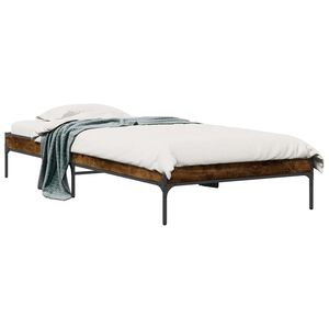 vidaXL Gultas rāmis Dūmu ozols 80 x 200 cm Inženierijas koks