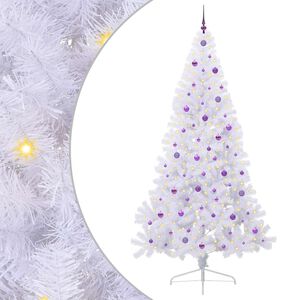 vidaXL Mākslīgā Ziemassvētku eglīte Balts 240 cm PVC un tērauds