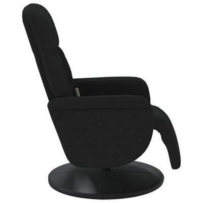 vidaXL masāžas krēsls ar kāju balstu, atgāžams, melns samts