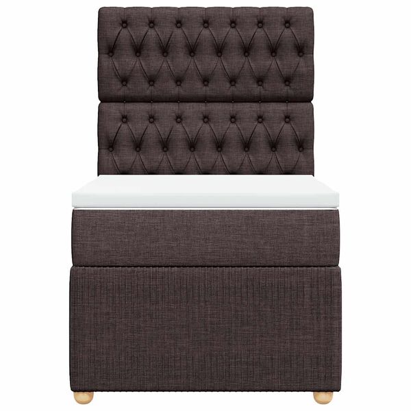 vidaXL atsperu gultas rāmis ar matraci, tum&scaron;i brūna, 80x200 cm, audums