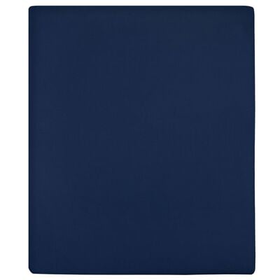 vidaXL palags ar gumiju, tumši zils, 140x200 cm, kokvilna
