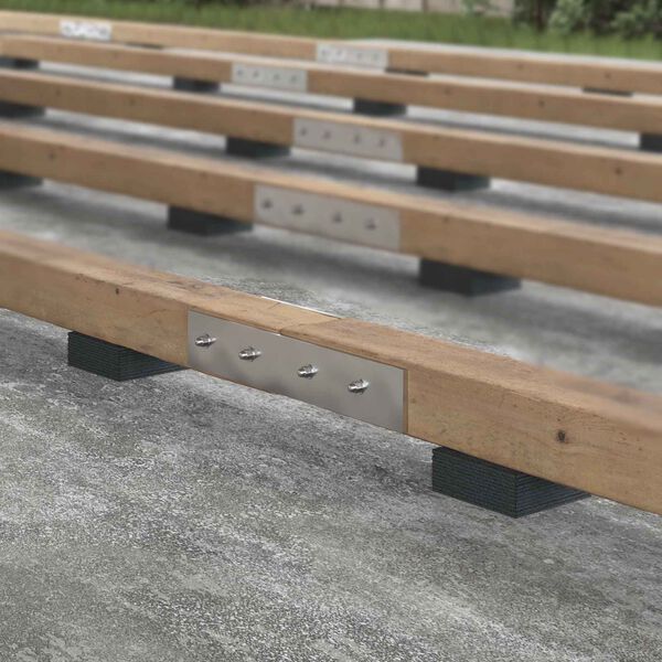 vidaXL Gumijas granulu terases paklājs Melns 9 x 9 x 0,3 cm Gumija