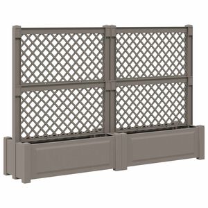 vidaXL Liels podiņ&scaron; ar treli 2 pcs Pelēka 200 x 43 x 133,5 cm PP