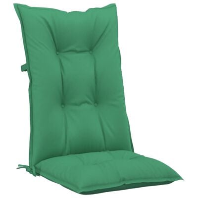 vidaXL dārza krēslu spilveni, 4 gab., zaļi, 120x50x7 cm, audums