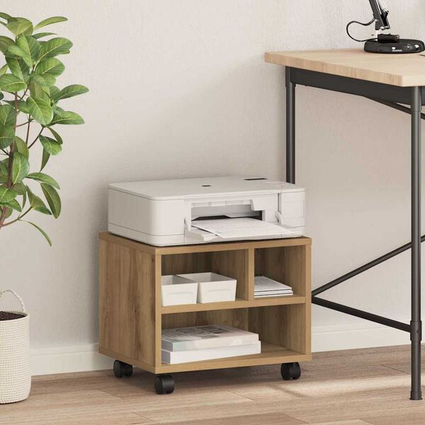 vidaXL Printera statīvs Artisānā ozols 41 x 32 x 34,5 cm