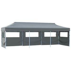 vidaXL saliekama nojume ar 5 sānu sienām, 870x291x315 cm, antracītpelēka