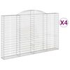 vidaXL arkveida gabiona grozi, 4 gb., 300x30x180/200cm, cinkota dzelzs