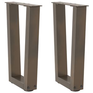 vidaXL kafijas galdiņa kājas, V-veida, 2 gab., dabīgs tērauds, 38x(42-43,3) cm
