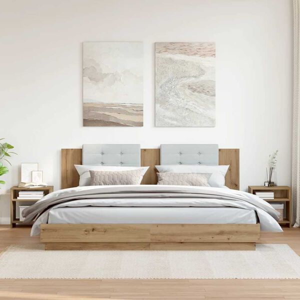 vidaXL naktsskapī&scaron;i 2 gab. koka krāsa 40x30x40 cm inženierijas koks