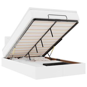 vidaXL Osmaņu gultas rāmis ar matrača balta 120x200cm mākslīgā āda