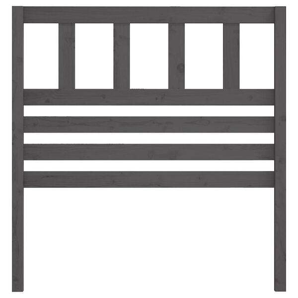 vidaXL gultas galvgalis, pelēks, 106x4x100 cm, priedes masīvkoks