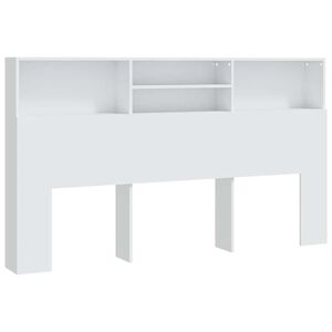 vidaXL gultas galvgalis ar plauktu, balts, 180x19x103,5 cm