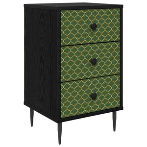 vidaXL Nakts skapītis GELEEN Melns ozols 36 x 33 x 61 cm