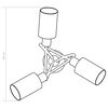 vidaXL griestu lampa ar stikla abažūriem, 3 E14 spuldzes, cilindri