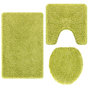 vidaXL Antislip vannas paklāju komplekts 3 gab. Zaļa 50 x 80 cm PP